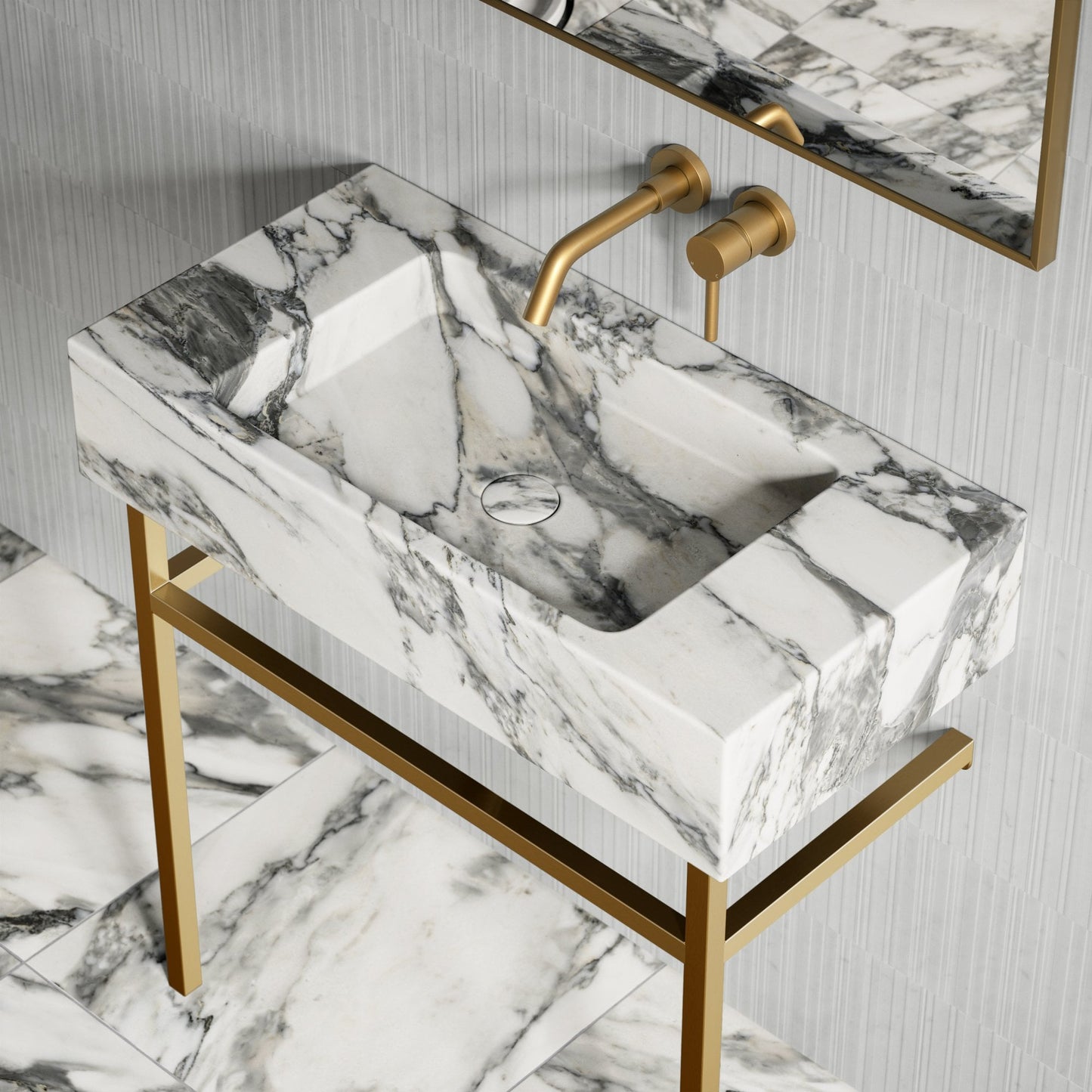 Vernante Arabescato Marble Vanity Unit with 800mm