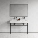 Vernante Carrara Marble Matte Black Vanity Unit 1200mm