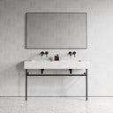 Vernante Carrara Marble Matte Black Vanity Unit 1400mm