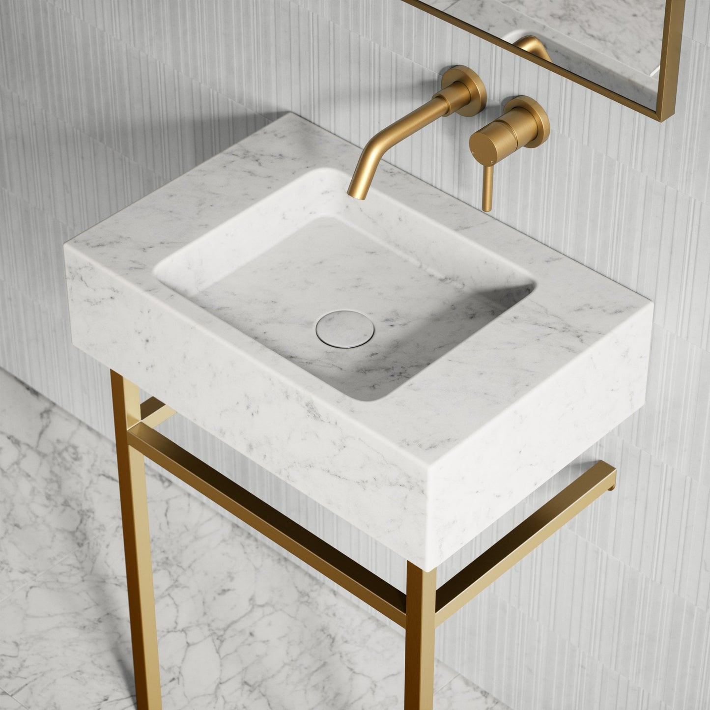 Vernante Carrara Marble Vanity Unit 600mm