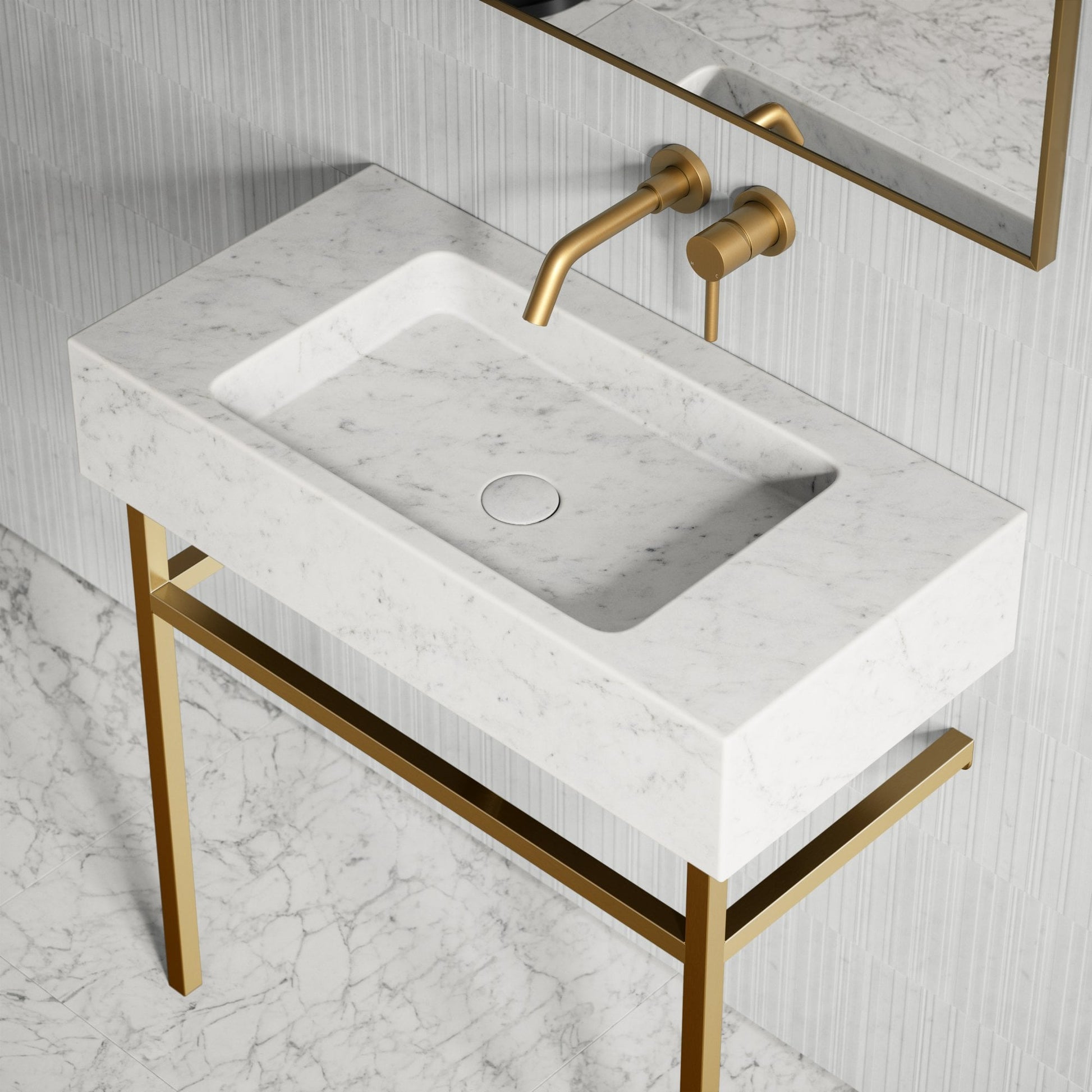 Vernante Carrara Marble Vanity Unit with 800mm