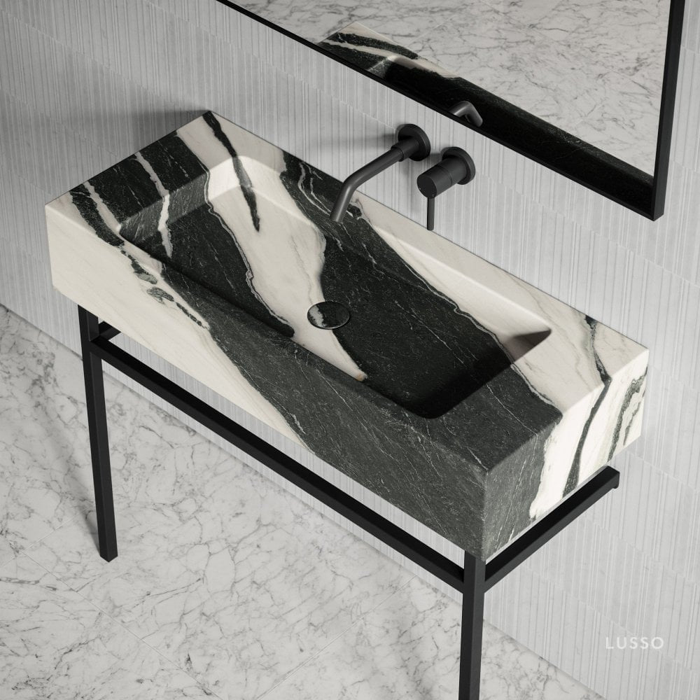 Vernante Panda Marble Vanity Unit 1000mm