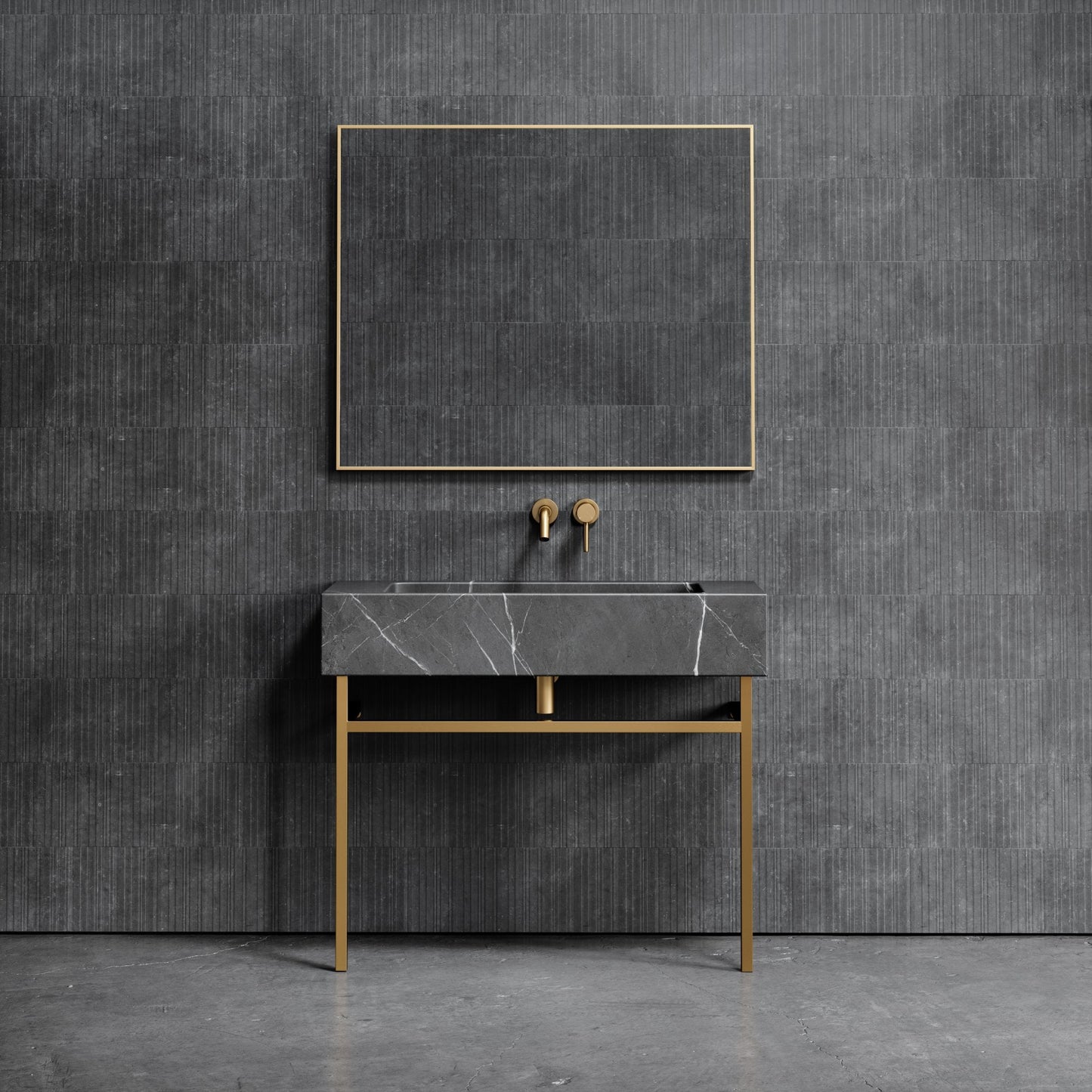 Vernante Pietra Grey Marble Vanity Unit 1000mm