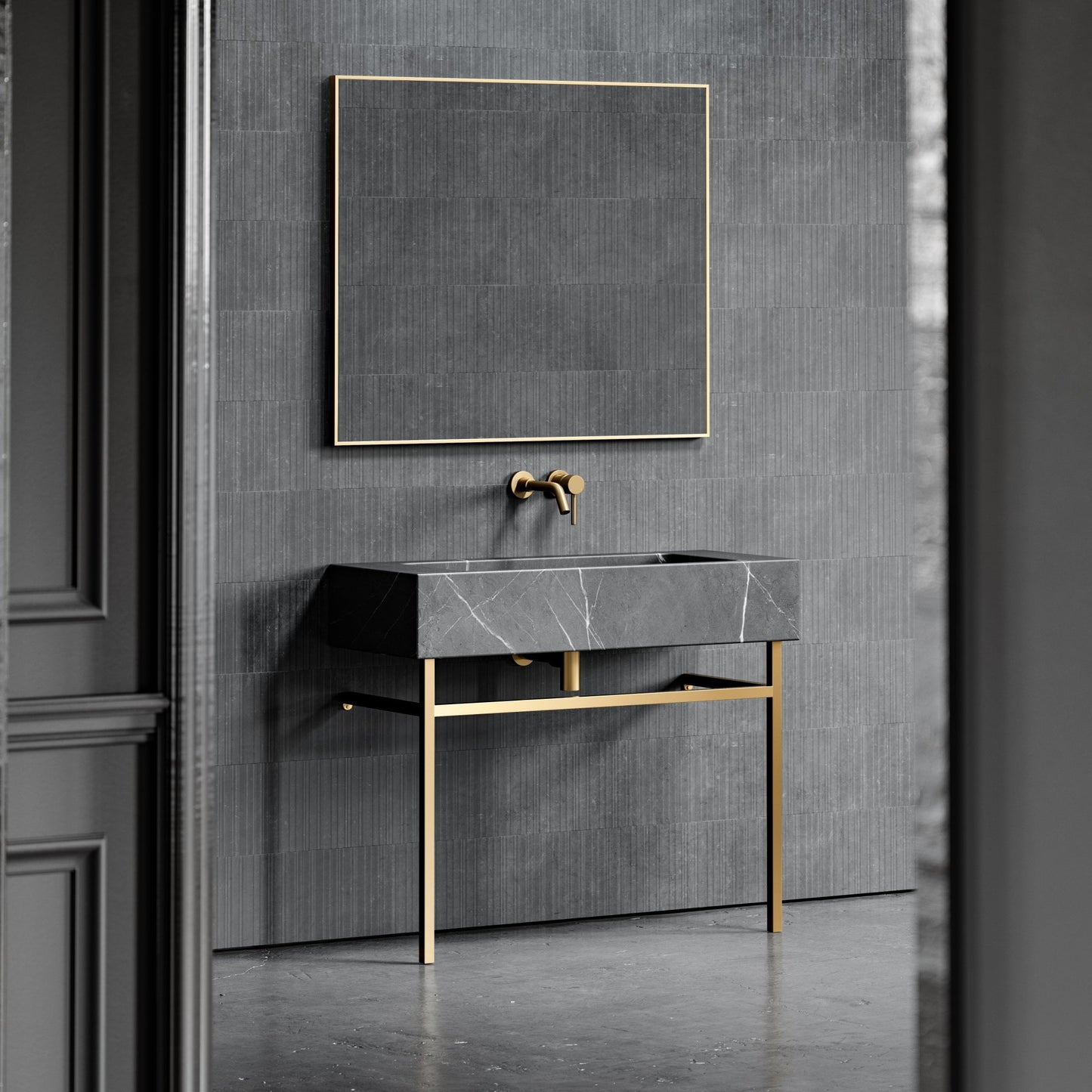 Vernante Pietra Grey Marble Vanity Unit 1000mm