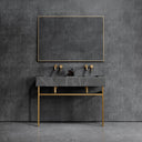 Vernante Pietra Grey Marble Brushed Gold Vanity Unit 1200mm