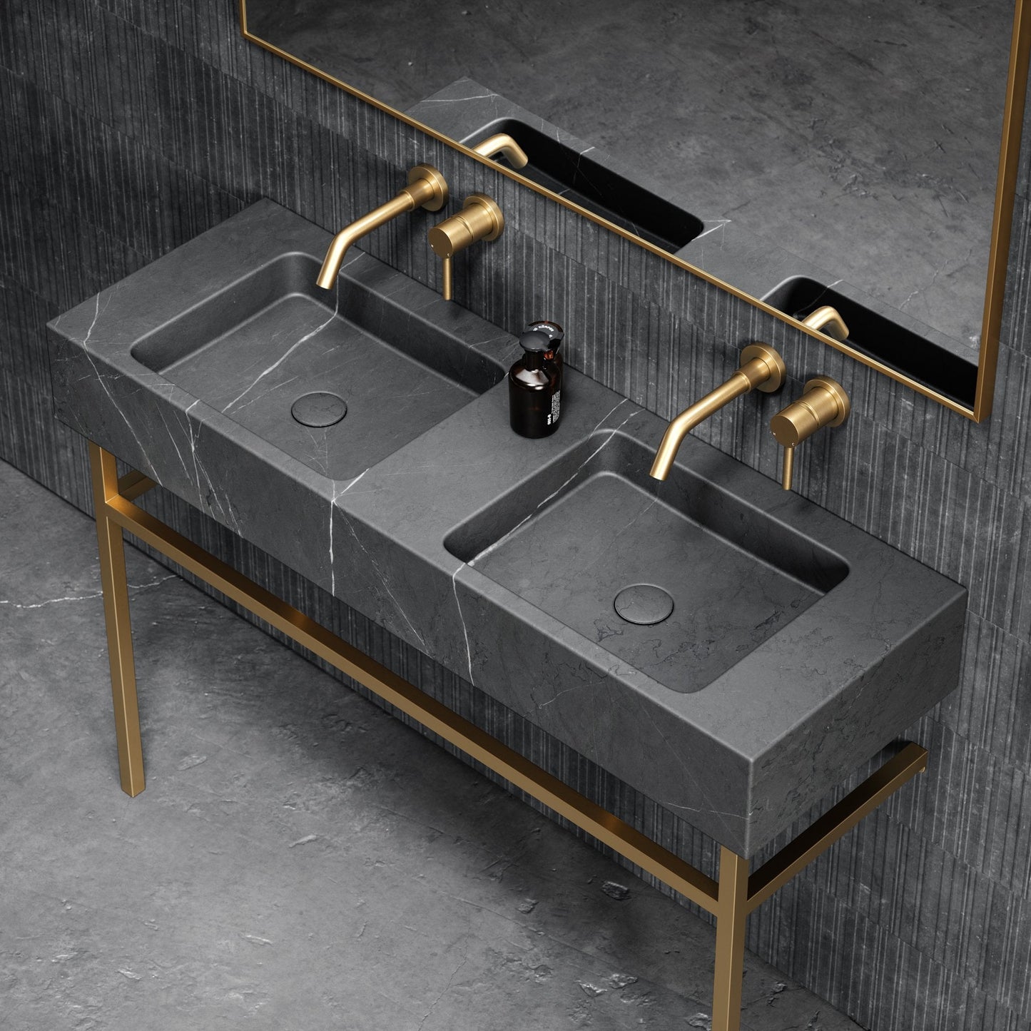 Vernante Pietra Grey Marble Vanity Unit 1200mm
