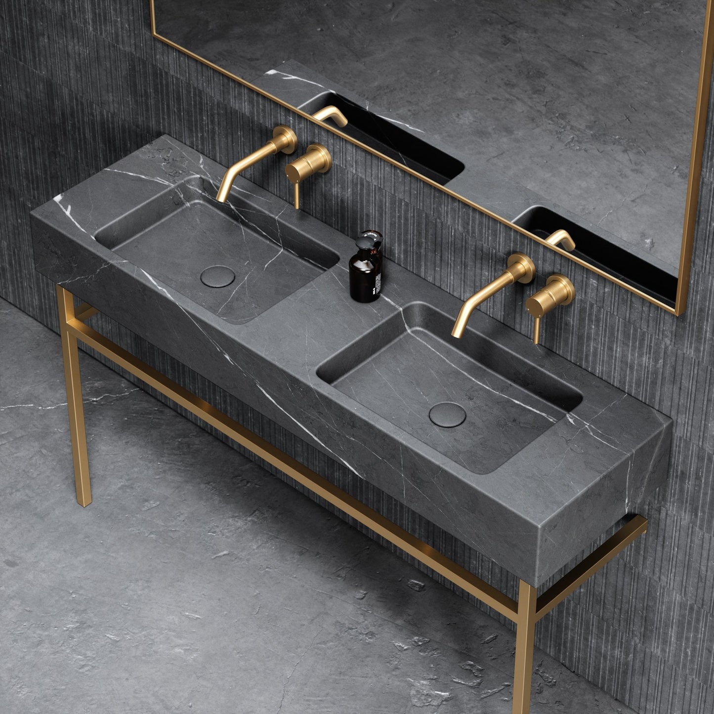 Vernante Pietra Grey Marble Vanity Unit 1400mm