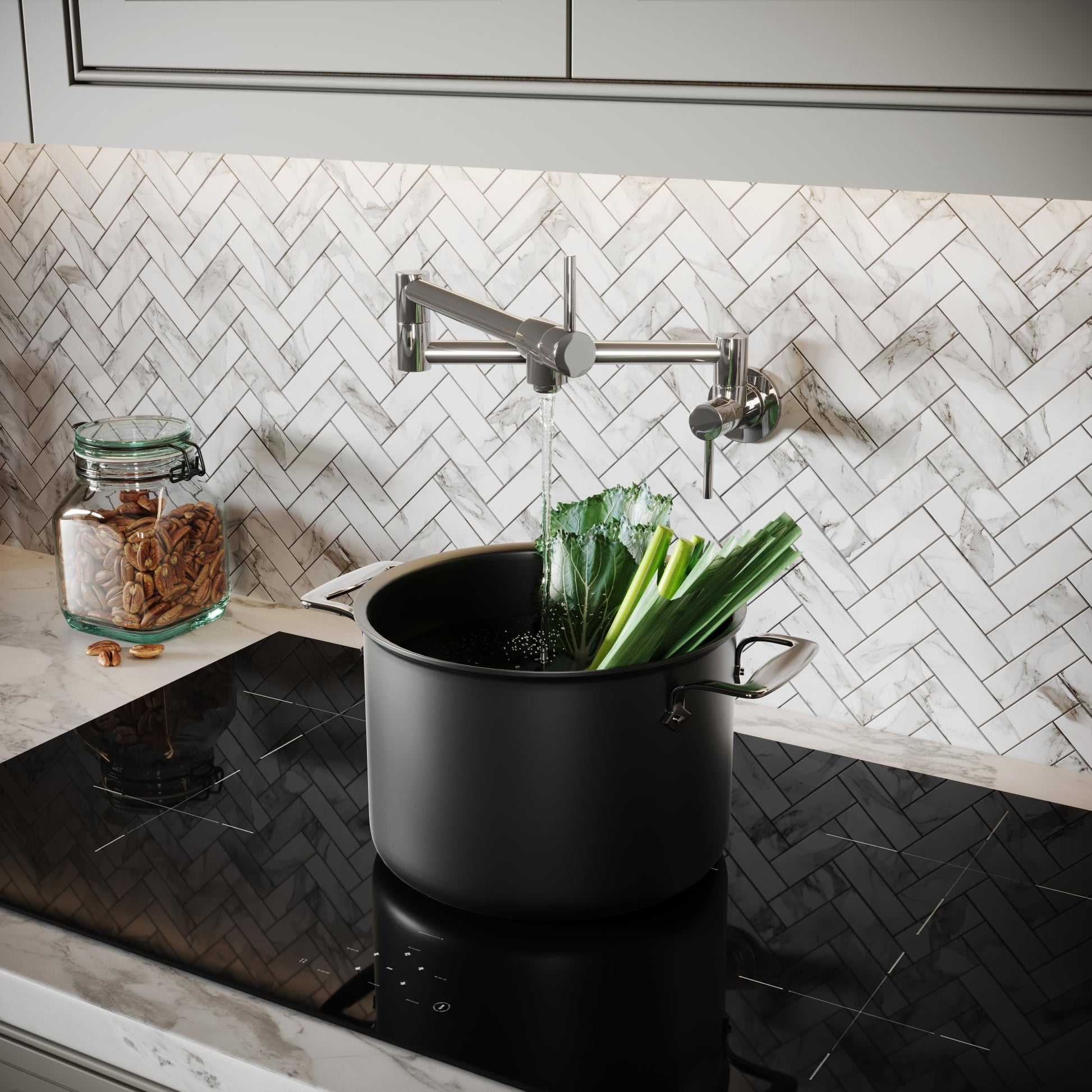 Veroni Modern Kitchen Pot Filler Tap Chrome