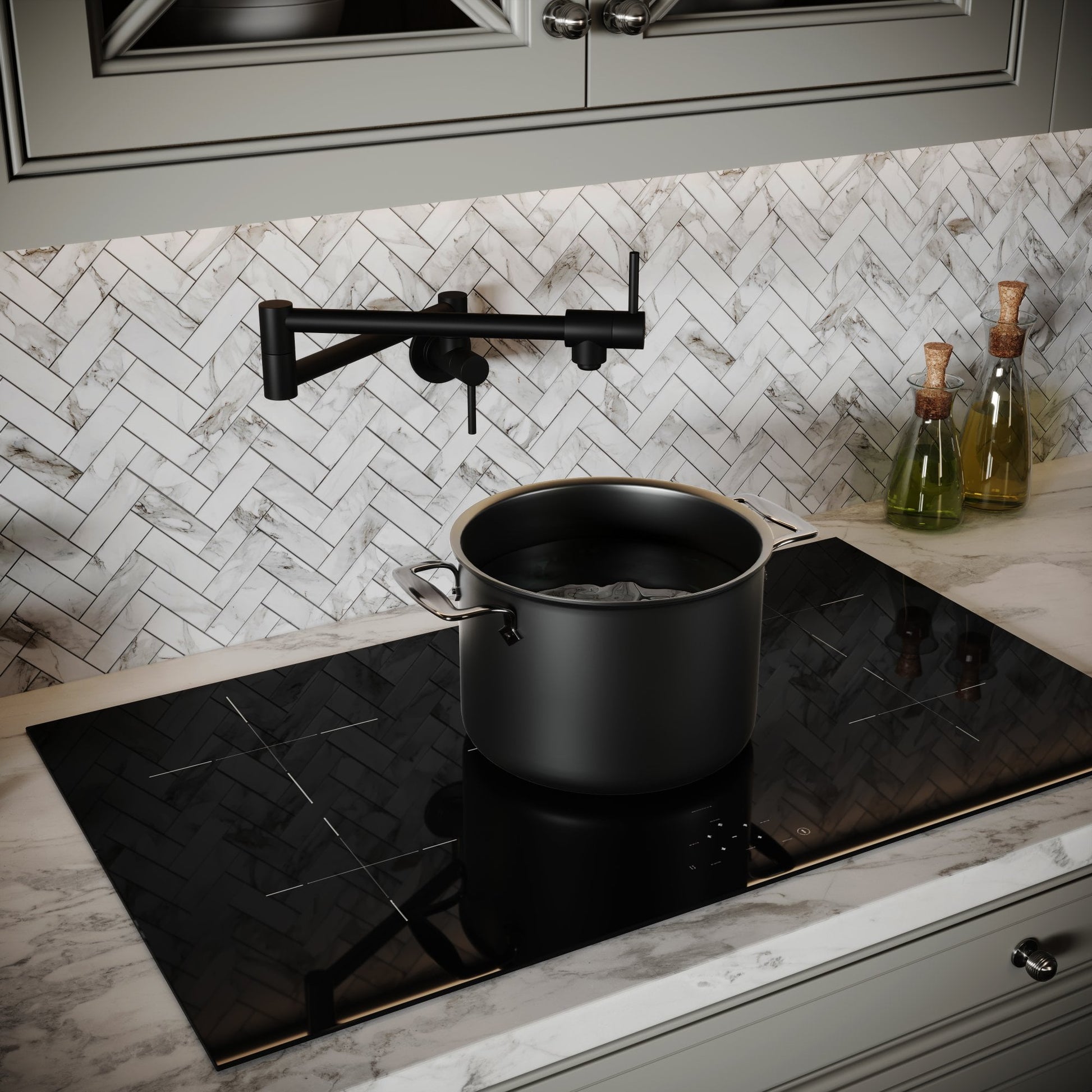 Veroni Modern Kitchen Pot Filler Tap Matte Black