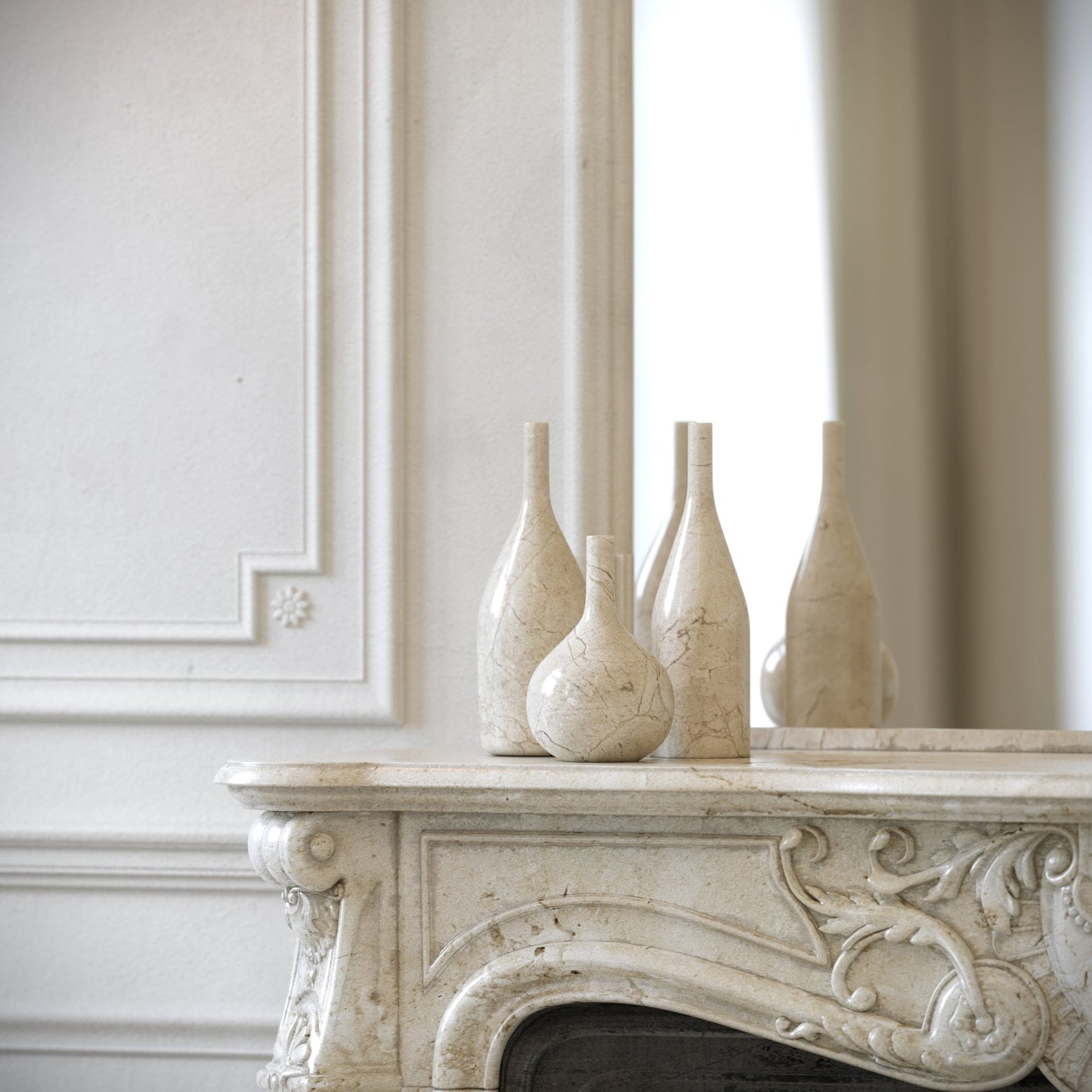 Vino Crema Marfil Marble Wine Bottle