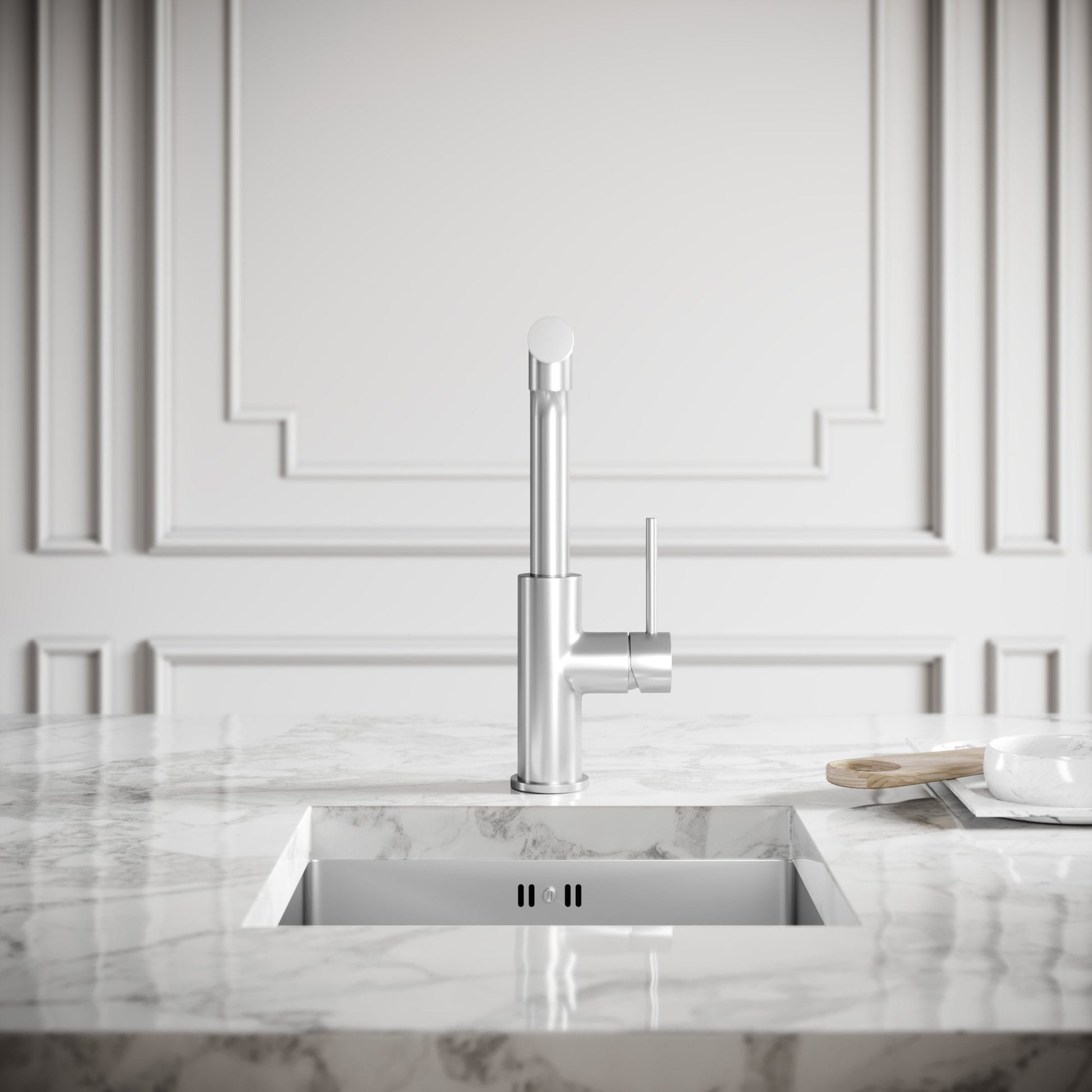 Vogue Brushed Stainless Pull Out Spray Swivel Kitchen Tap