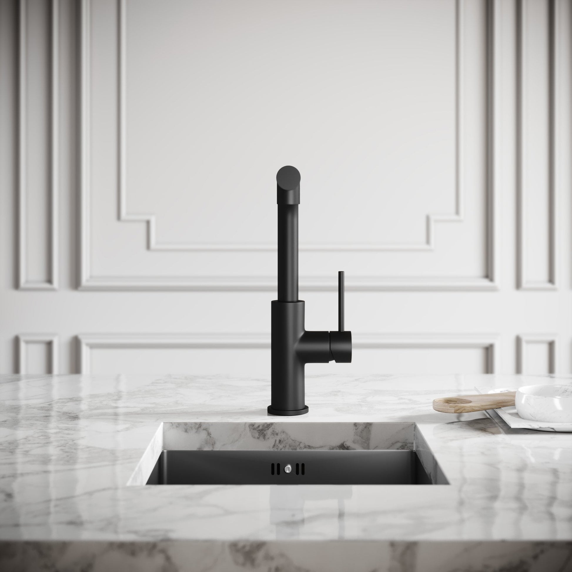 Vogue Matte Black Pull Out Spray Swivel Kitchen Tap
