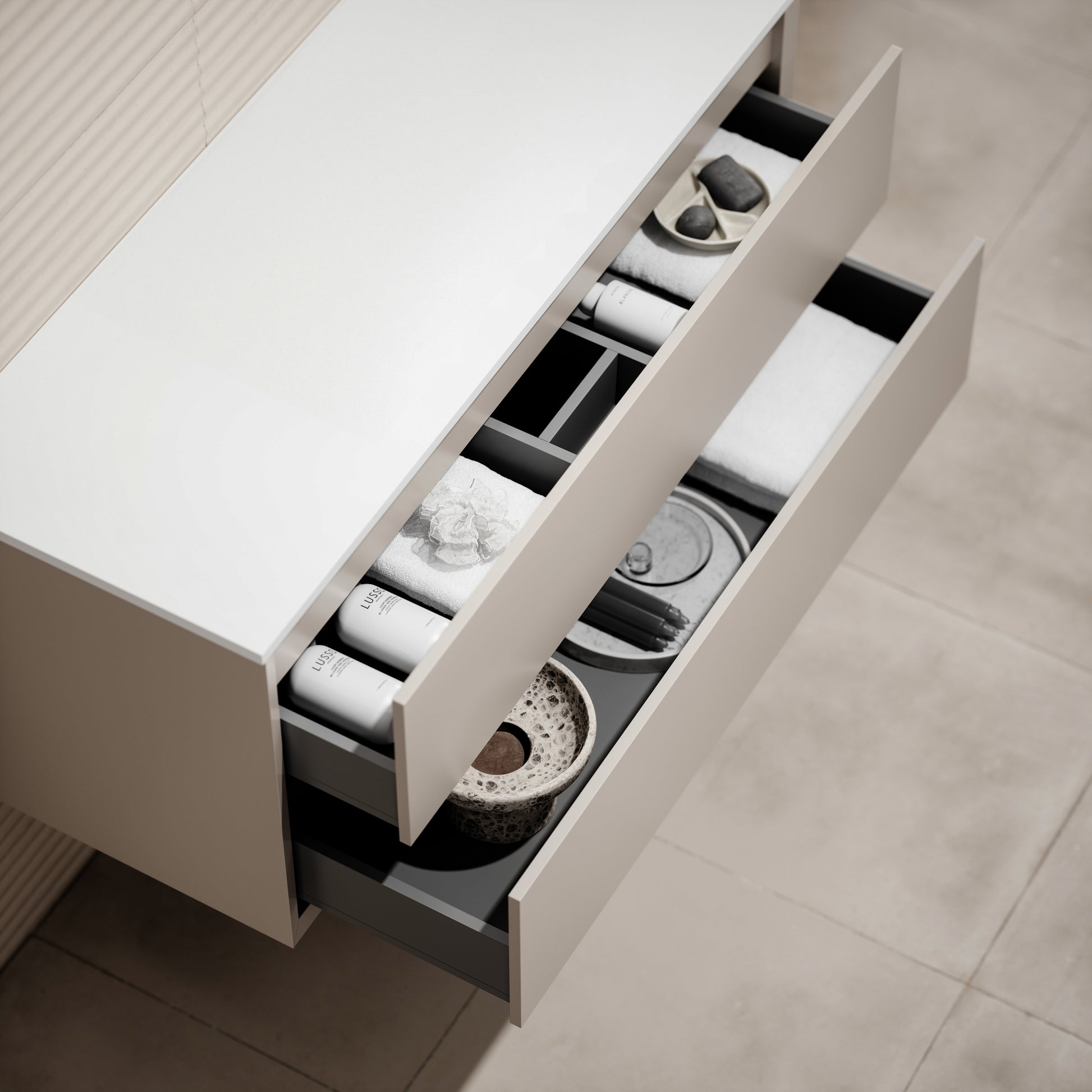 Volini Matte Cappuccino Vanity Unit with Stone Countertop 1200mm