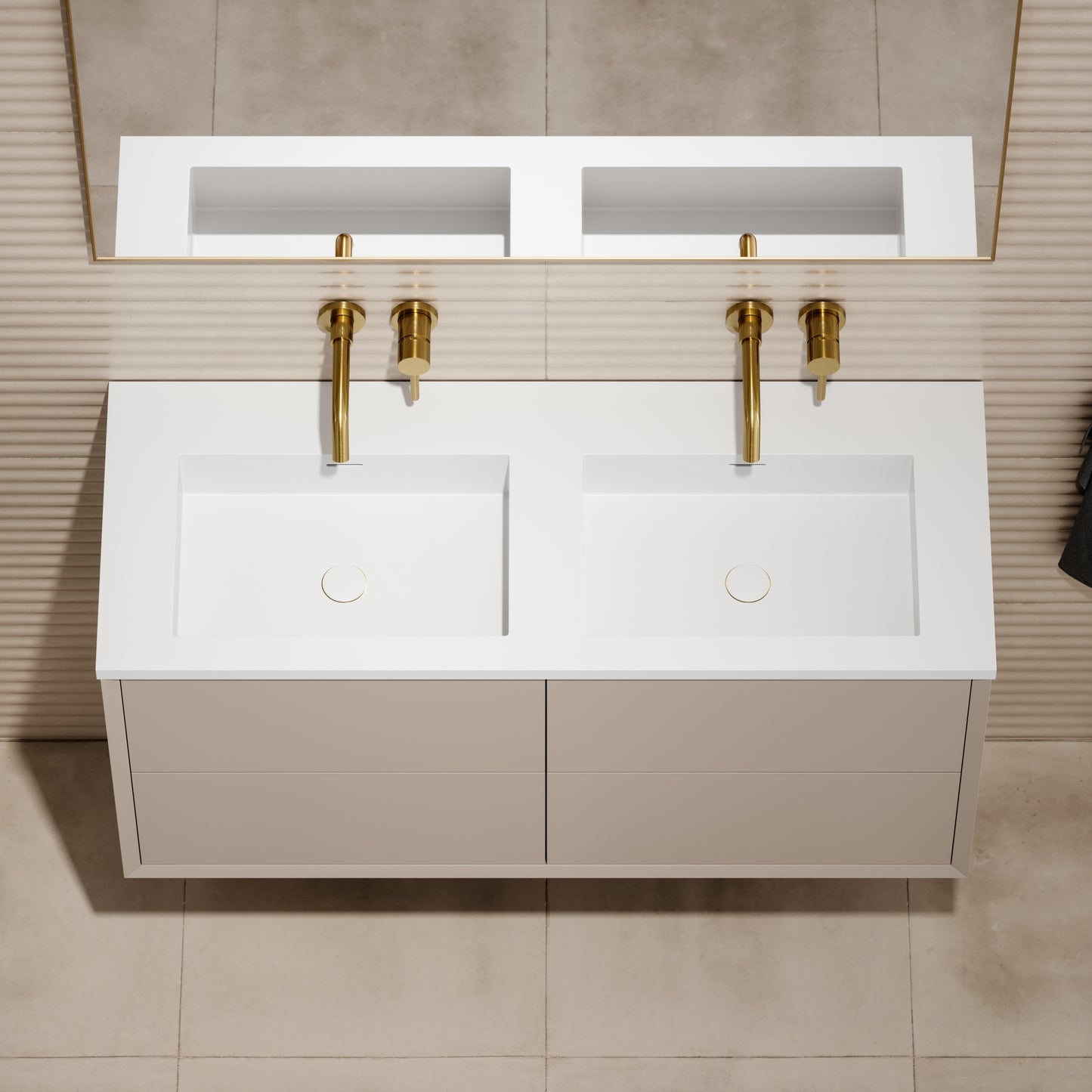 Volini Matte Stone Double Bathroom Vanity Unit 1200mm