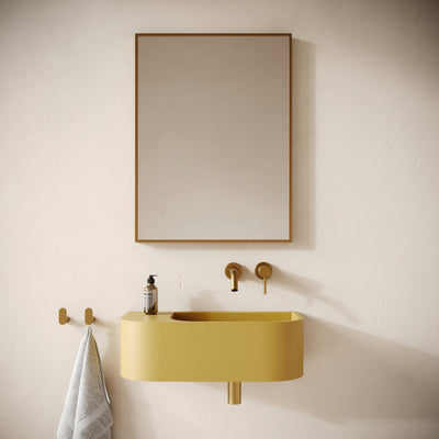 Voluto Saffron Concrete Wall Hung Basin 650mm