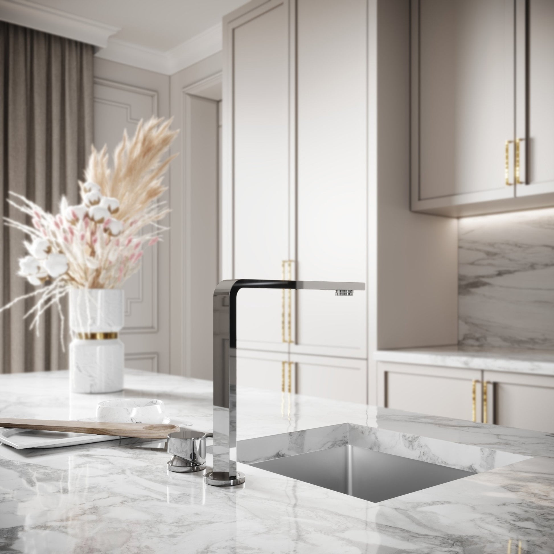 Vuito Modern Square Kitchen Tap Chrome