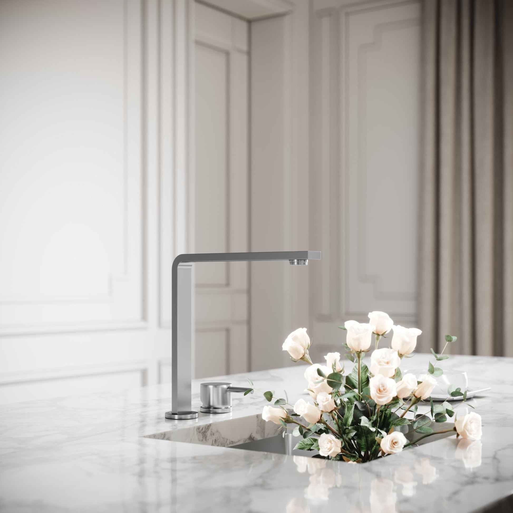 Vuito Modern Square Kitchen Tap Stainless