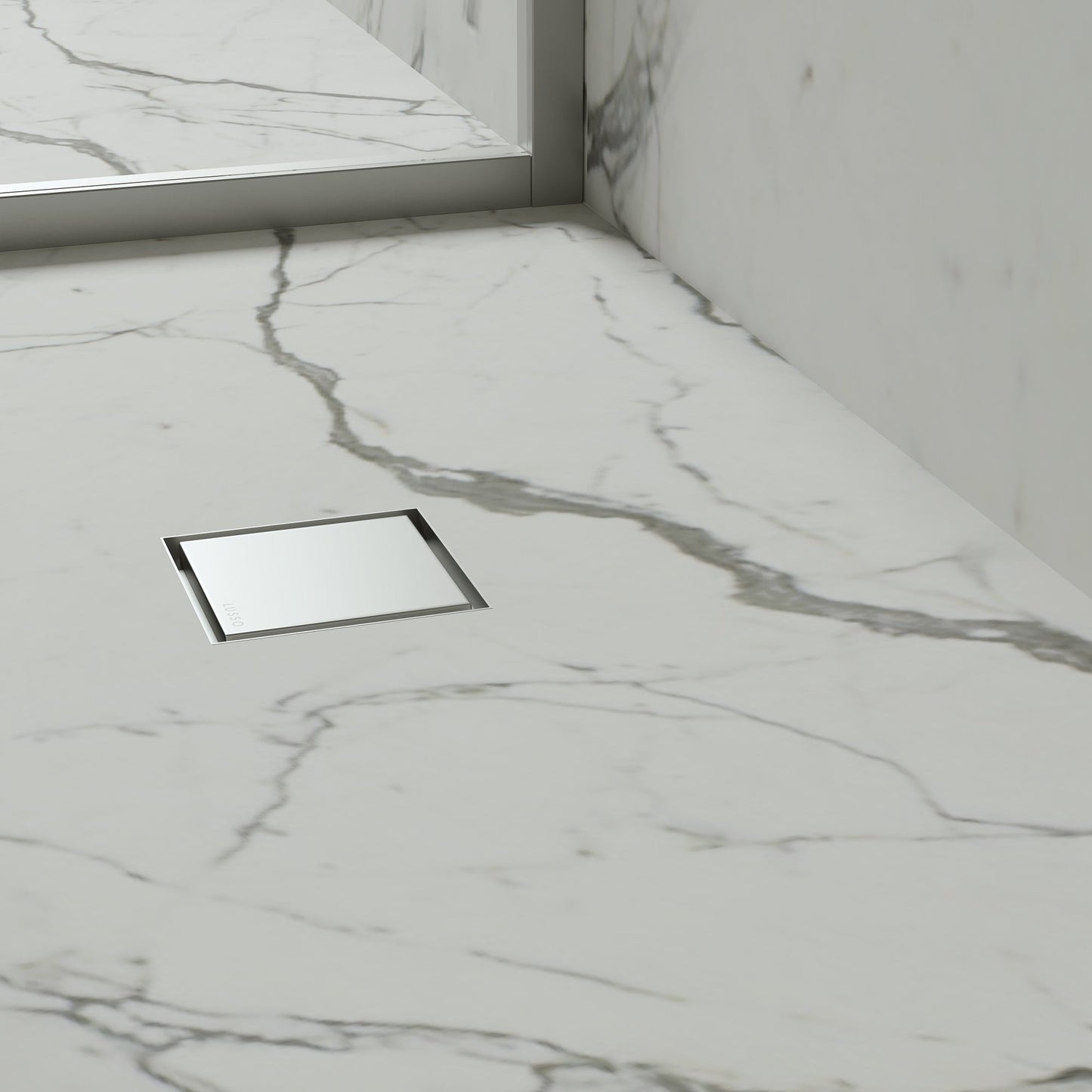 Wet Room Walk in Shower Tray Kit - Centre Drain + Tanking Kit + Brushed Stainless Waste Kit (ALL SIZES)