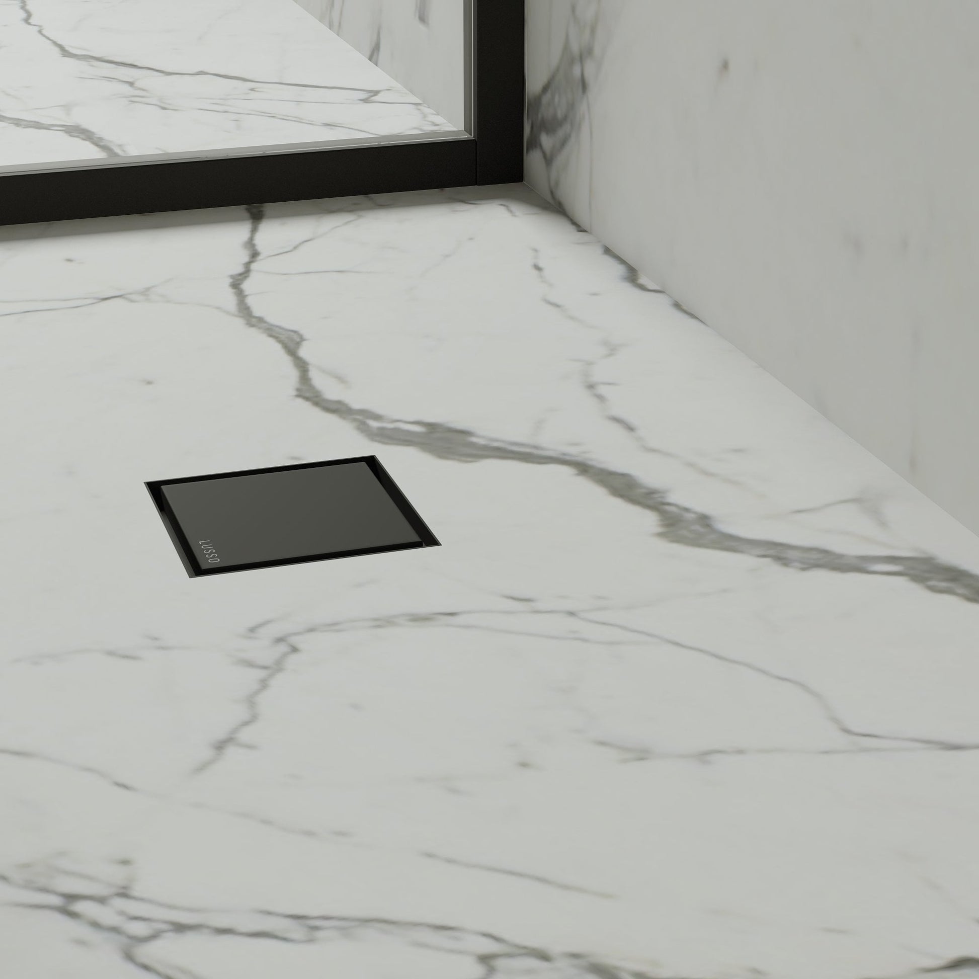 Wet Room Walk in Shower Tray Kit - Centre Drain + Tanking Kit + Matte Black Waste Kit (ALL SIZES)