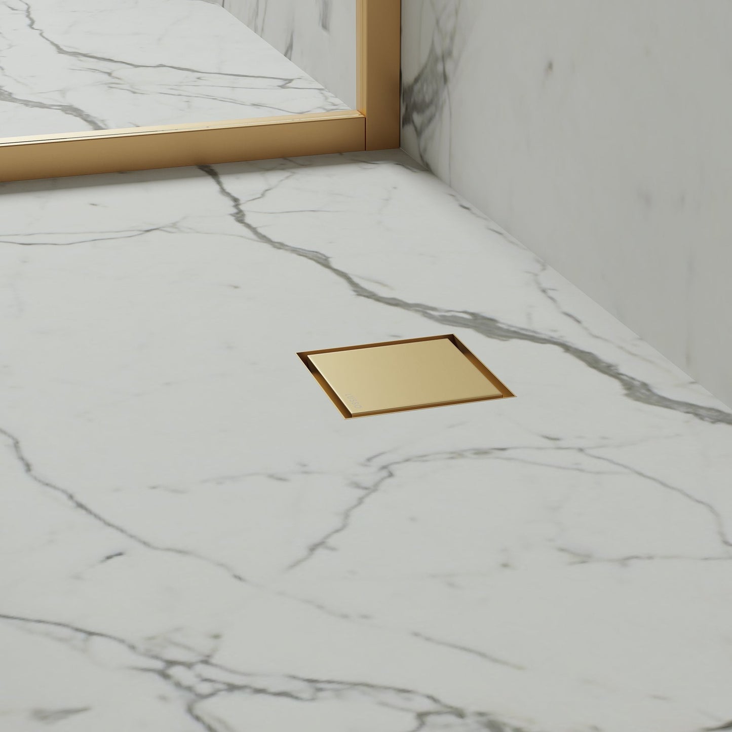 Wet Room Walk in Shower Tray Kit - Offset Drain + Tanking Kit + Brushed Gold Waste Kit (ALL SIZES)