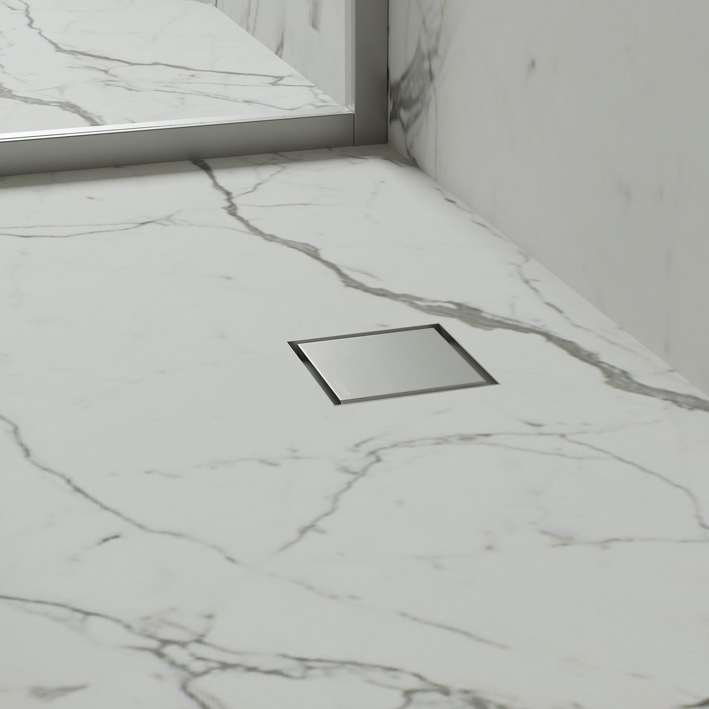 Wet Room Walk in Shower Tray Kit - Offset Drain + Tanking Kit + Brushed Stainless Waste Kit (ALL SIZES)