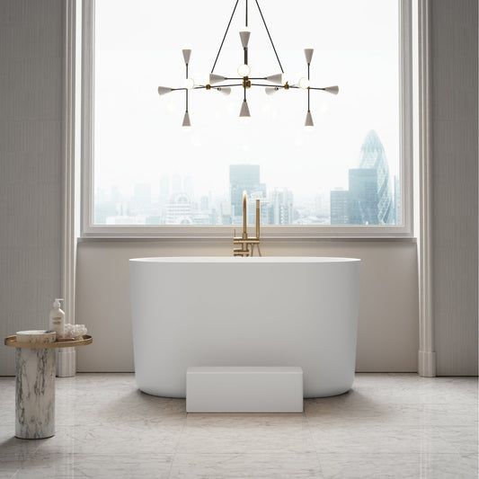 Zen Freestanding Japanese Soaking Bath with Step 1350mm