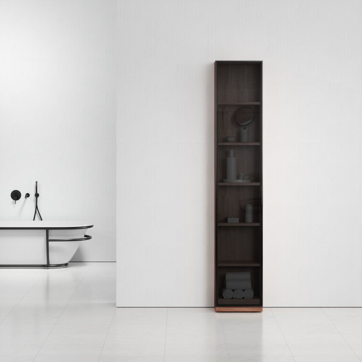 Zotto American Walnut Bathroom Storage Cabinet