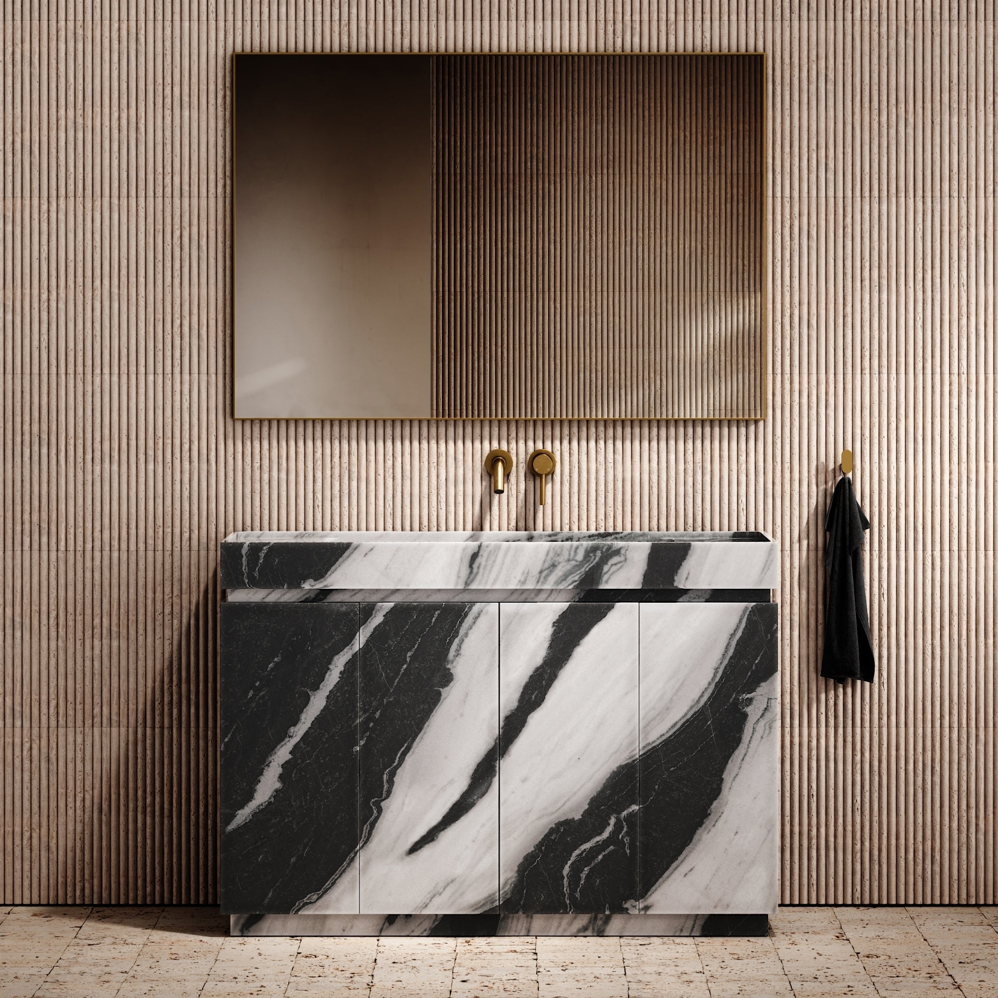 Artista Panda Marble Bathroom Vanity Until 1200mm - LUSSO