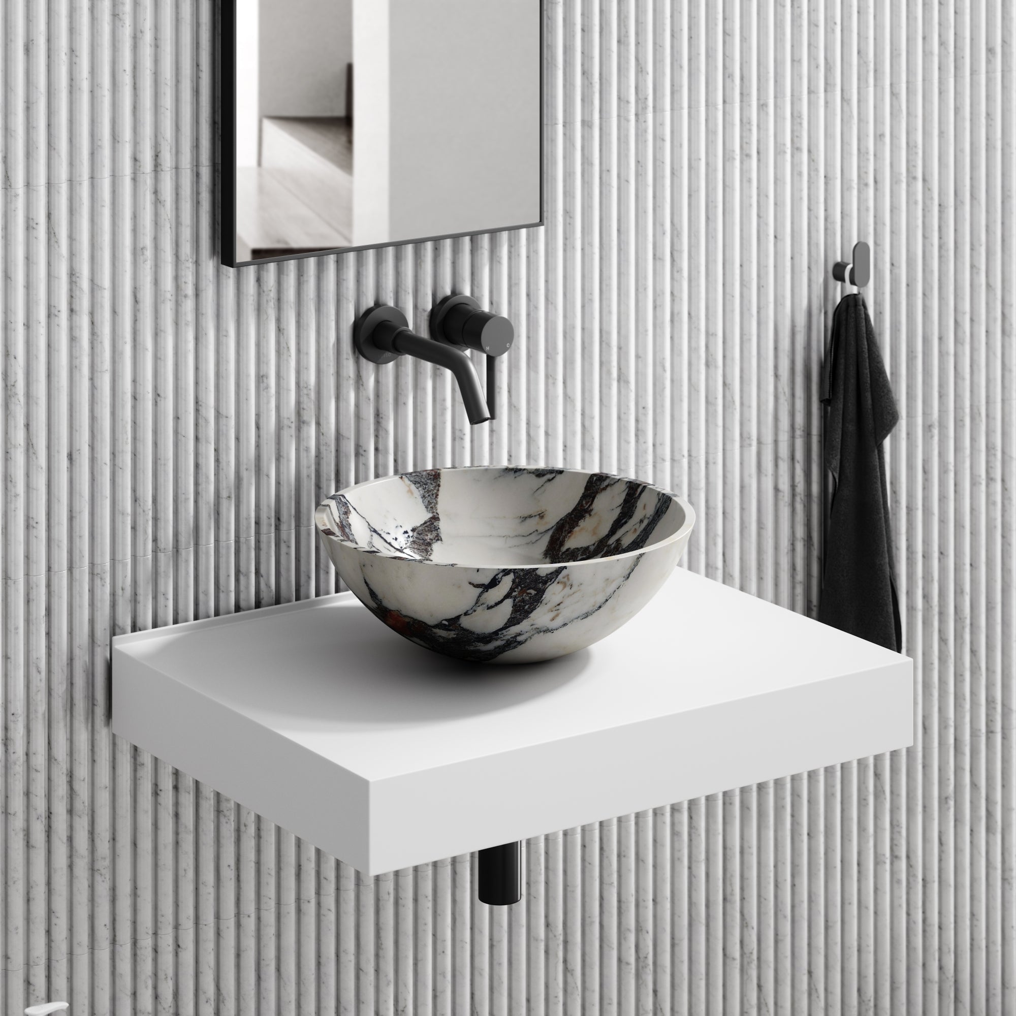 Italia Calacatta Viola Marble Countertop Basin 400mm LUSSO