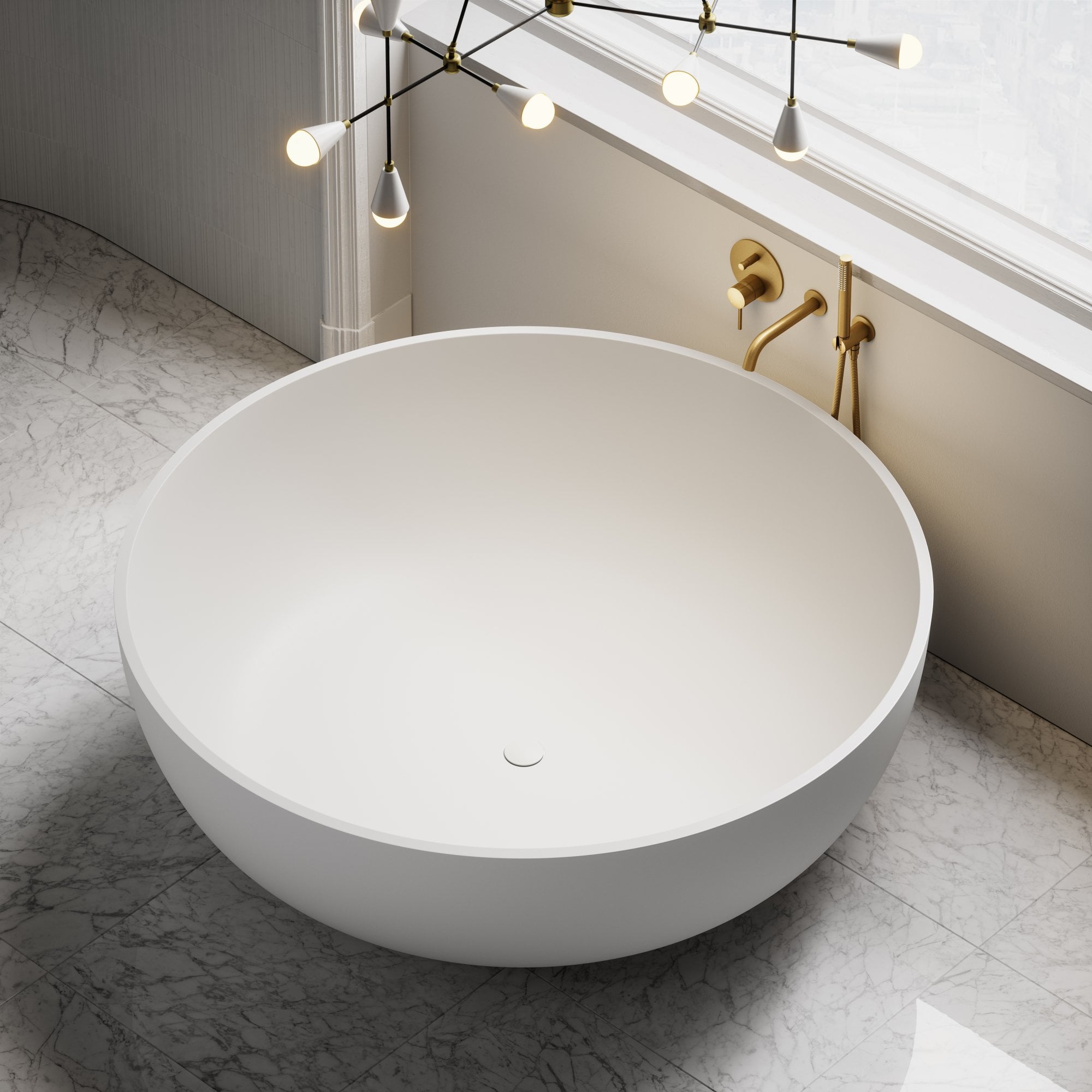 Notion Freestanding Round Stone Bath 1500 mm LUSSO
