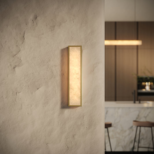 Luceva Alabaster LED Wall Sconce Light Brushed Gold 450mm