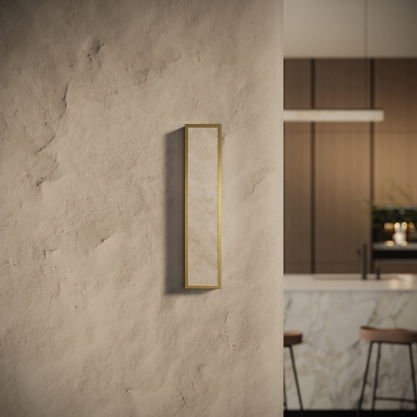 Luceva Alabaster LED Wall Sconce Light Brushed Gold 450mm