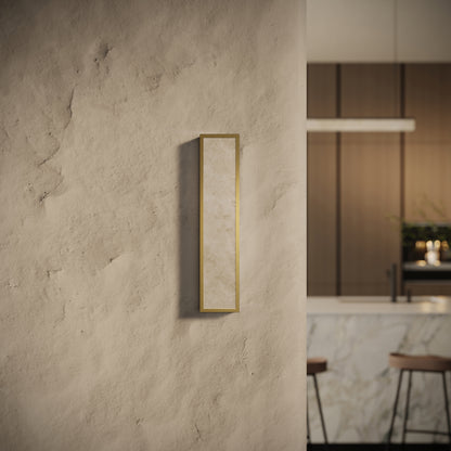 Luceva Alabaster LED Wall Sconce Light Brushed Gold 450mm