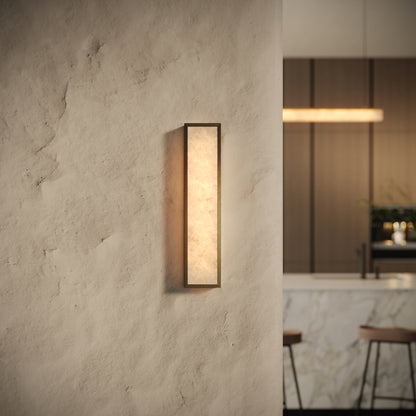 Luceva Alabaster LED Wall Sconce Light Burnished Brass 450mm