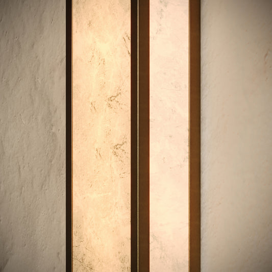 Luceva Alabaster LED Wall Sconce Light Burnished Brass 450mm