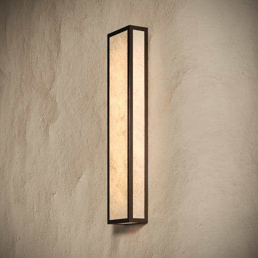Luceva Alabaster IP44 LED Wall Sconce Light Deep Bronze 450mm