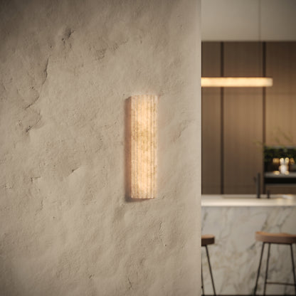 Lumera Alabaster LED Fluted Wall Sconce Light 400mm