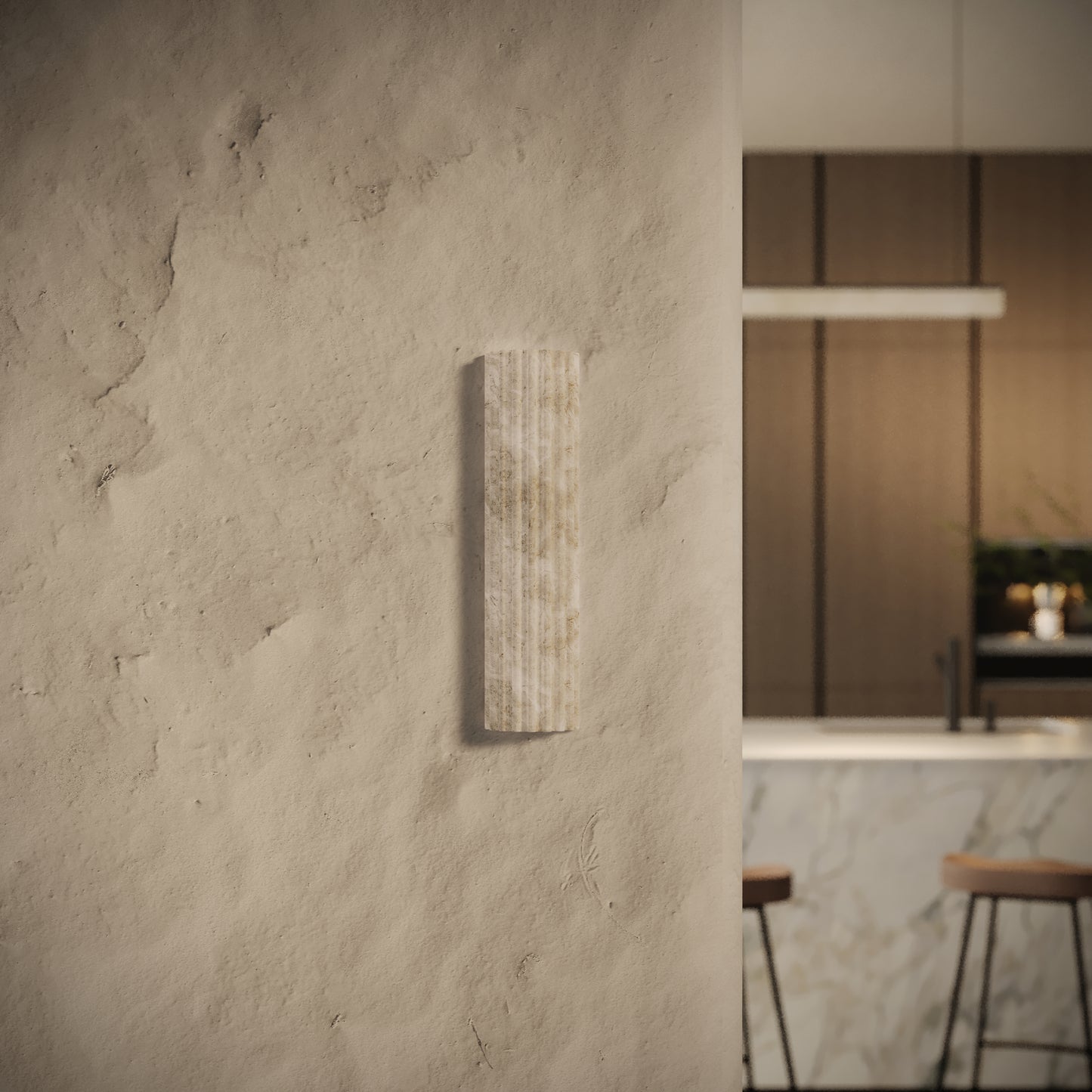 Lumera Alabaster LED Fluted Wall Sconce Light 400mm