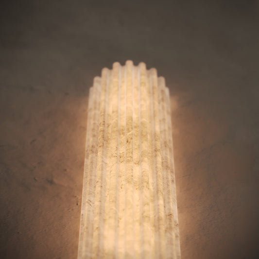 Lumera Alabaster LED Fluted Wall Sconce Light 400mm