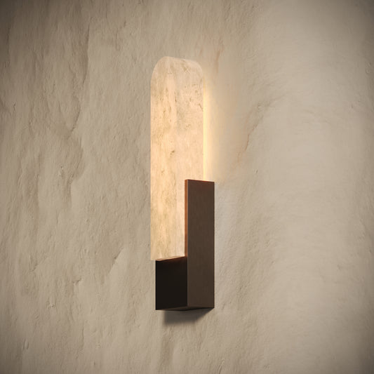 Lustro Alabaster IP44 LED Wall Sconce Light Deep Bronze 400mm
