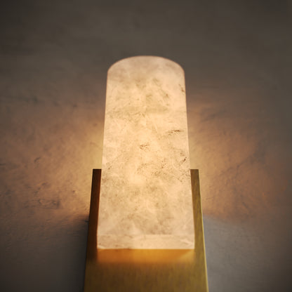 Lustro Alabaster LED Wall Sconce Light Brushed Gold 400mm