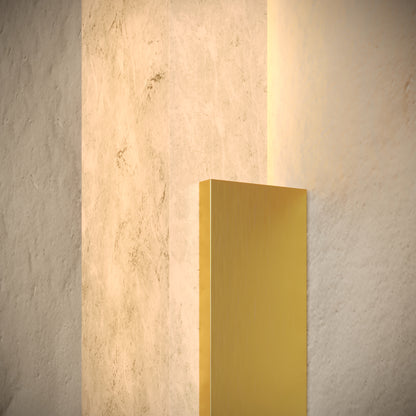 Lustro Alabaster LED Wall Sconce Light Brushed Gold 400mm