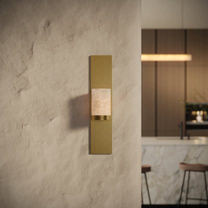 Perluna Alabaster LED Wall Sconce Light Brushed Gold 550mm