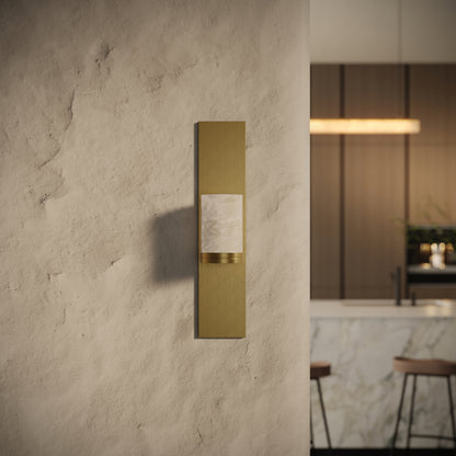 Perluna Alabaster LED Wall Sconce Light Brushed Gold 550mm