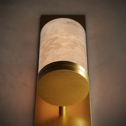 Perluna Alabaster LED Wall Sconce Light Brushed Gold 550mm