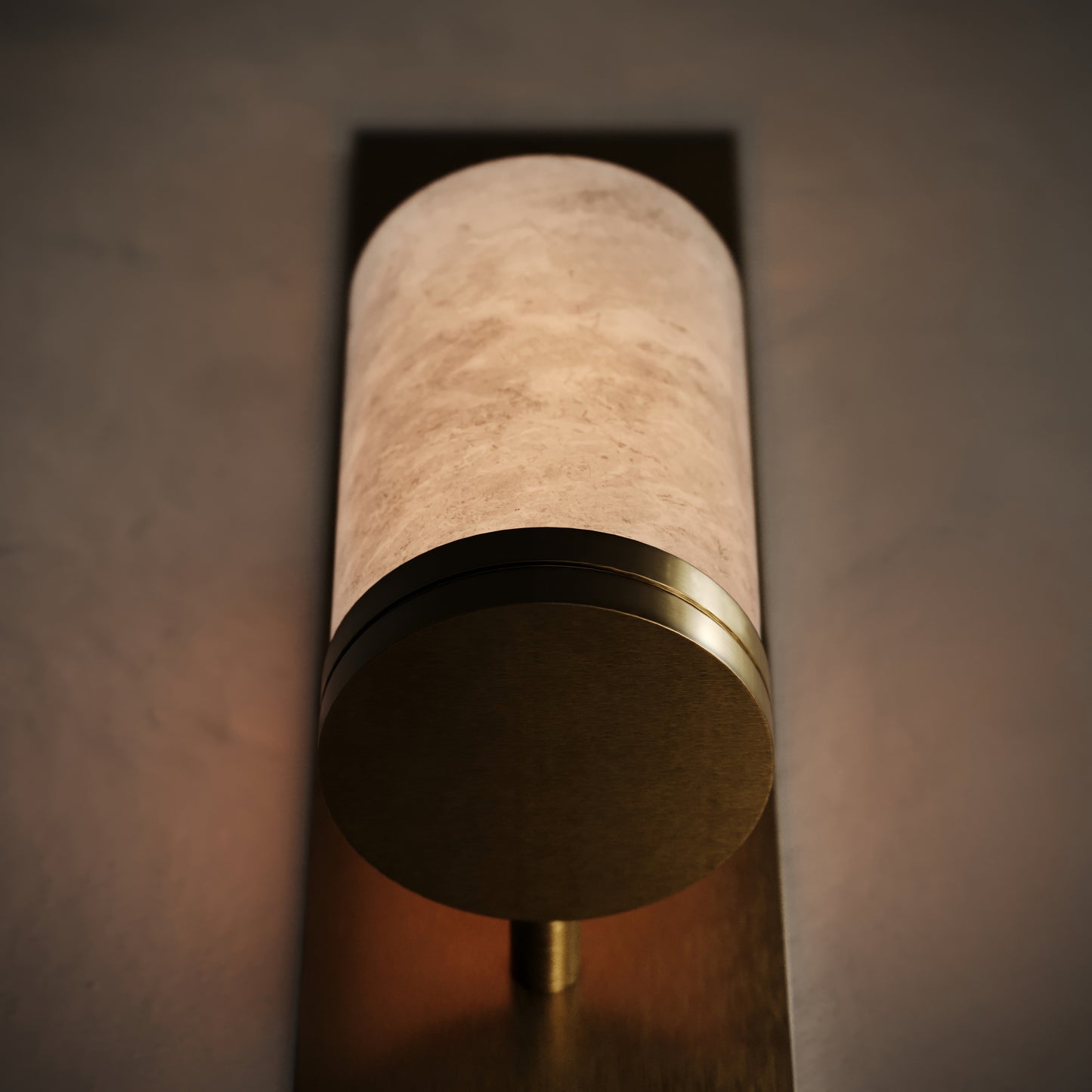 Perluna Alabaster LED Wall Sconce Light Burnished Brass 550mm