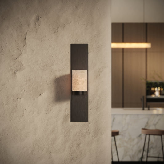 Perluna Alabaster LED Wall Sconce Light Deep Bronze 550mm