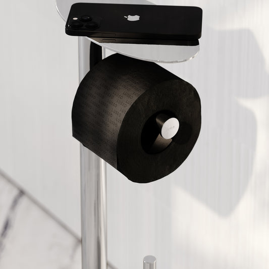 Porta Chrome Floorstanding Toilet Brush and Roll Holder