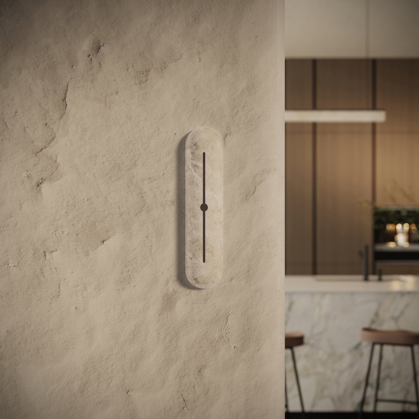 Illumia Alabaster LED Wall Sconce Light Deep Bronze 450mm