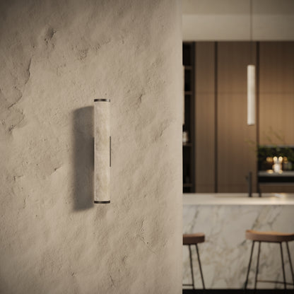 Alabastro Alabaster LED Wall Sconce Light With Deep Bronze Fittings 400mm